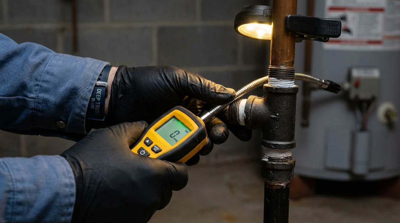 Gas leak detection with electronic sniffer by Johns Plumbing LLC in Beach Haven
