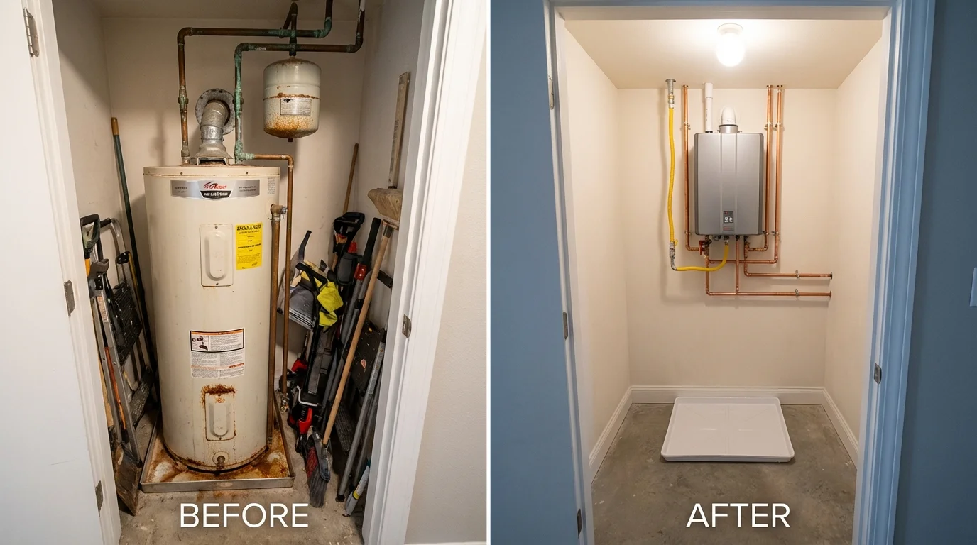 Tank water heater versus wall-mounted tankless unit comparison for Beach Haven, NJ homeowners