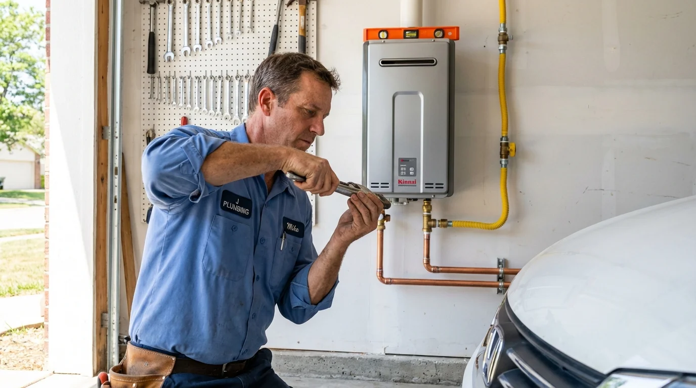 Tankless water heater installation by a Johns Plumbing LLC plumber in Beach Haven